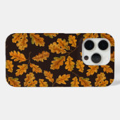 Autumnal eikenbladeren op donkerbruin Case-Mate iPhone case (Achterkant (horizontaal))