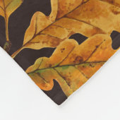 Autumnal eikenbladeren op donkerbruin fleece deken (Hoek)