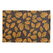 Autumnal eikenbladeren op donkerbruin kussensloop (Achterkant-Links)