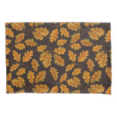 Autumnal eikenbladeren op donkerbruin kussensloop (Voorkant-Links)