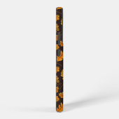 Autumnal eikenbladeren op donkerbruin samsung galaxy hoesje (Rechterkant)