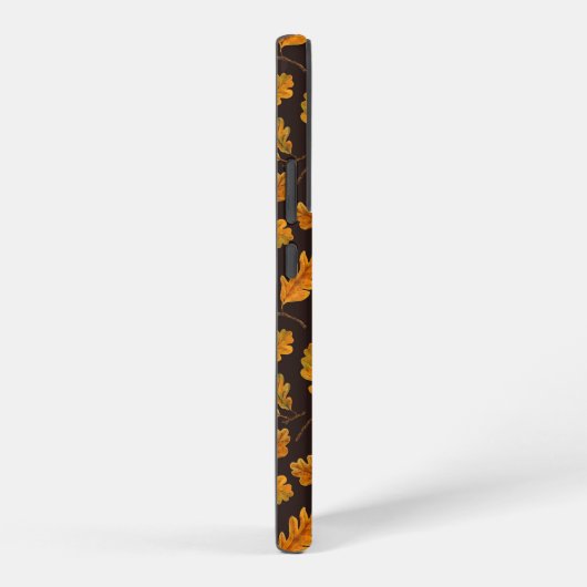 Autumnal eikenbladeren op donkerbruin samsung galaxy hoesje (Rechterkant)