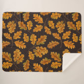 Autumnal eikenbladeren op donkerbruin sherpa deken (Voorkant (horizontaal))