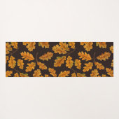 Autumnal eikenbladeren op donkerbruin yogamat (Achterkant (horizontaal))