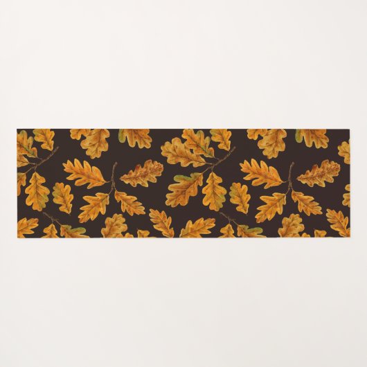Autumnal eikenbladeren op donkerbruin yogamat (Achterkant (horizontaal))