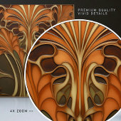 Autumnal Elegance Art Nouveau Tegeltje
