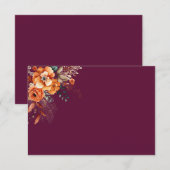 Autumnal floral elegant burgundy notitiekaartje (Voorkant / Achterkant)