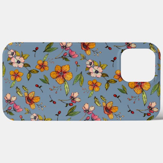 Autumnal Floral Pattern iPhone Case (Achterkant (horizontaal))