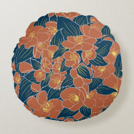 Autumnal Floral Round Pillow - Cozy Fall Decor Rond Kussen