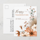 Autumnal Florals Foliage Happy Thanksgiving Names Feestdagenkaart (Voorkant / Achterkant)