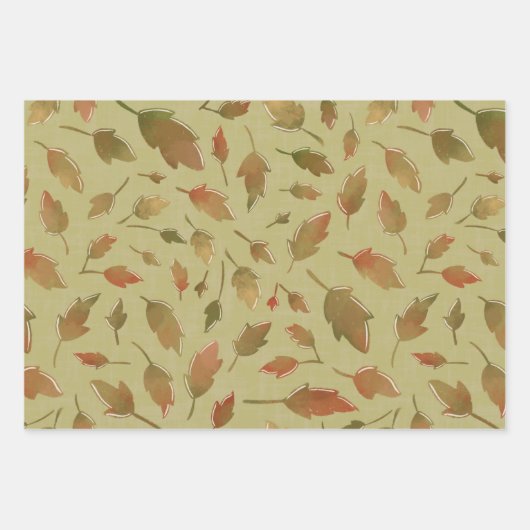 Autumnal Fox Gift Wrap Inpakpapier Vel (Voorkant 3)