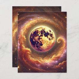 Autumnal Galaxy Harvest Moon Scrapbook Paper