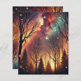 Autumnal Galaxy Twilight Forest Scrapbook Papier