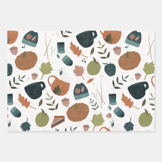 Autumnal Gift Wrap Inpakpapier Vel (Voorkant)
