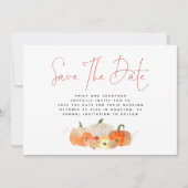 Autumnal Glittery Pumpkins QR Code Weddenschap Save The Date (Voorkant)