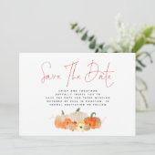 Autumnal Glittery Pumpkins QR Code Weddenschap Save The Date (Staand voorkant)