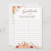 Autumnal Gratitude List A to Z Thanksgiving Card Kaart (Voorkant)
