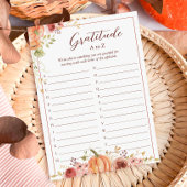 Autumnal Gratitude List A to Z Thanksgiving Card Kaart
