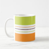 Autumnal Green and Oranje Stripes Koffiemok (Links)
