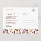 Autumnal Herfst Wildflower Save the Date Wedding Aankondigingskaart (Achterkant)