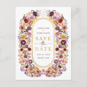 Autumnal Herfst Wildflower Save the Date Wedding Aankondigingskaart (Voorkant)