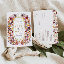 Autumnal Herfst Wildflower Save the Date Wedding