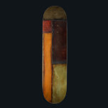 Autumnal Impressionist van Jennifer Goldberger Persoonlijk Skateboard<br><div class="desc">Nachtelijke kleuren permeeren dit impressionistische schilderij van Jennifer Goldberger. Rood,  bruin,  geelbruin en donker oranje bevolken de geometrische panelen die de achtergrond van dit stuk vormen. Koop vandaag nog een kopie!</div>