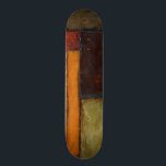 Autumnal Impressionist van Jennifer Goldberger Persoonlijk Skateboard<br><div class="desc">Nachtelijke kleuren permeeren dit impressionistische schilderij van Jennifer Goldberger. Rood, bruin, geelbruin en donker oranje bevolken de geometrische panelen die de achtergrond van dit stuk vormen. Koop vandaag nog een kopie!</div>
