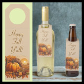 Autumnal Landscape Sunset Bottle Hanger Labels