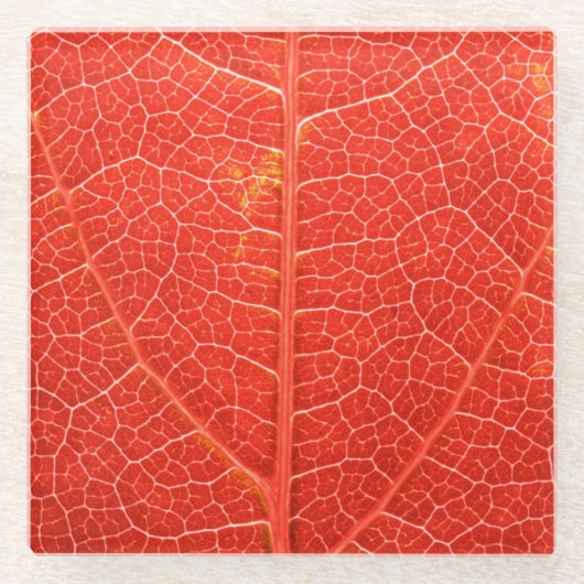 Autumnal Leaf Glazen Onderzetter (Voorkant)