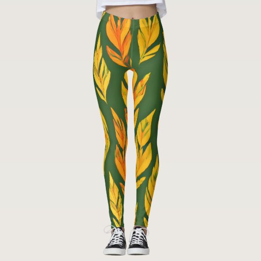 Autumnal Leaf Symphony Leggings (Voorkant)