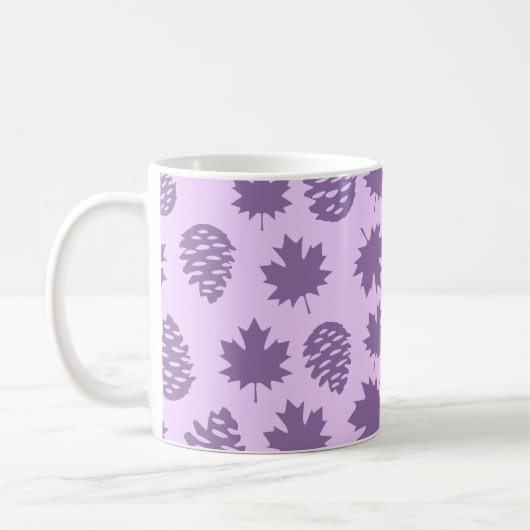 Autumnal Leafs in Purple Tones - Nature Pattern Koffiemok (Links)