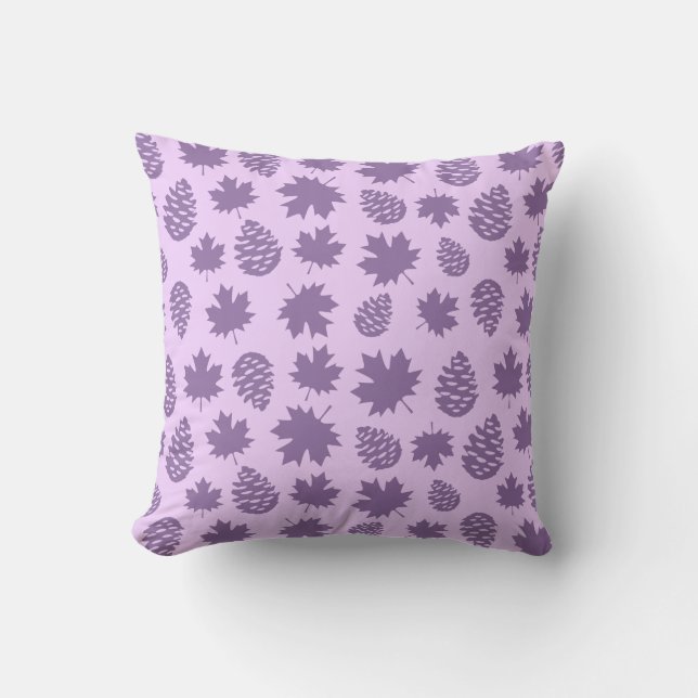 Autumnal Leafs in Purple Tones - Nature Pattern Kussen (Voorkant)