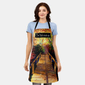 Autumnal Leaves Bridge Natuur Painting Schort (Gedragen)