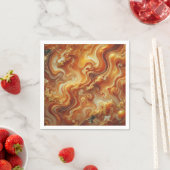 Autumnal Marble Gold & Sinaasappel Découpage Serve Servet (Insitu)