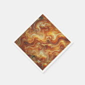Autumnal Marble Gold & Sinaasappel Découpage Serve Servet (Hoek)