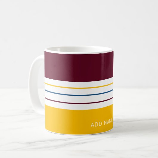 Autumnal Mulberry Amber Stripes Koffiemok (Voorkant links)