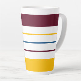Autumnal Mulberry Amber Stripes Latte Mok