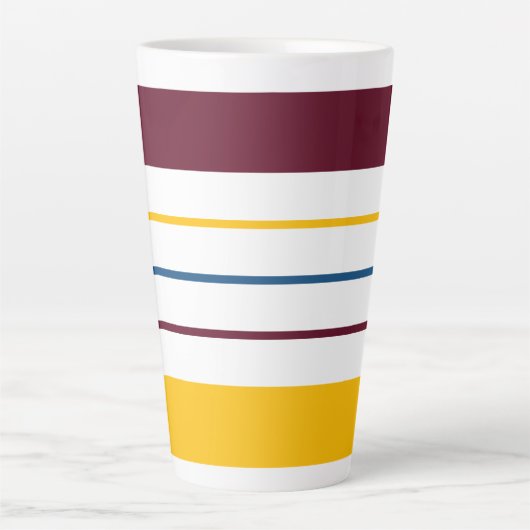 Autumnal Mulberry Amber Stripes Latte Mok (Voorkant)