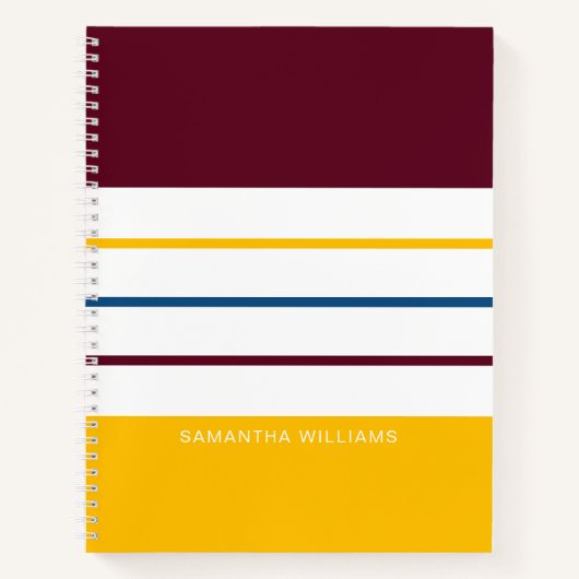 Autumnal Mulberry Amber Stripes Notitieboek (Voorkant)