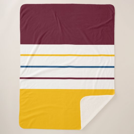Autumnal Mulberry Amber Stripes Sherpa Deken (Voorkant)