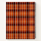 Autumnal Plaid Oranje Bruin Geometrisch Patroon Notitieboek (Achterkant)