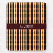Autumnal Plaid Sinaasappel Zwart Geometrisch Patro Muismat (Voorkant)