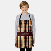 Autumnal Plaid Sinaasappel Zwart Geometrisch Patro Schort (Gedragen)