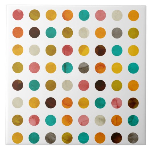 Autumnal Polka Dots Tegeltje (Voorkant)