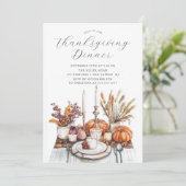 Autumnal Thanksgiving Dinner Party Kaart (Staand voorkant)