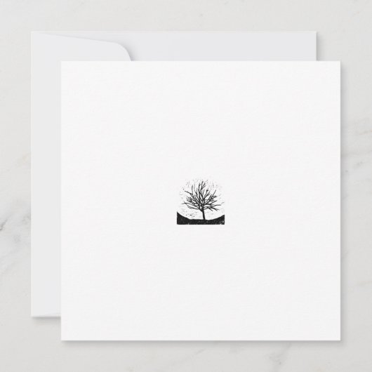 Autumnal Tree Lino Print Kaart (Achterkant)