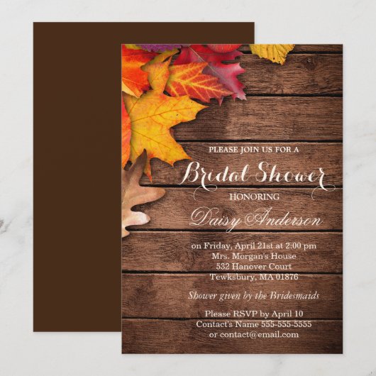 Autumnal Vrijgezellenfeest Rustic Country Wood Map Kaart (Voorkant / Achterkant)