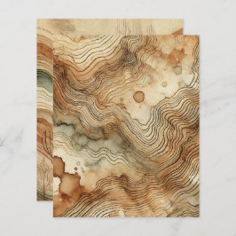 Autumnal Waterverf houtnerf plakboek papier