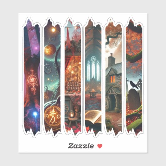 Autumnal Whimsigoth Enchanted Washi Tape Scrapbook Sticker (Vel)